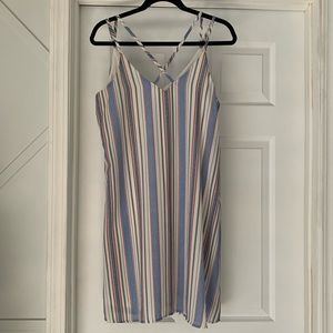 Red white and blue patterned dress